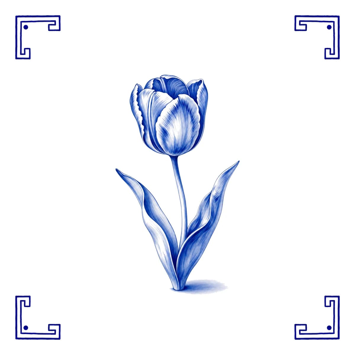 Tulipe – carreau bleu de Delft