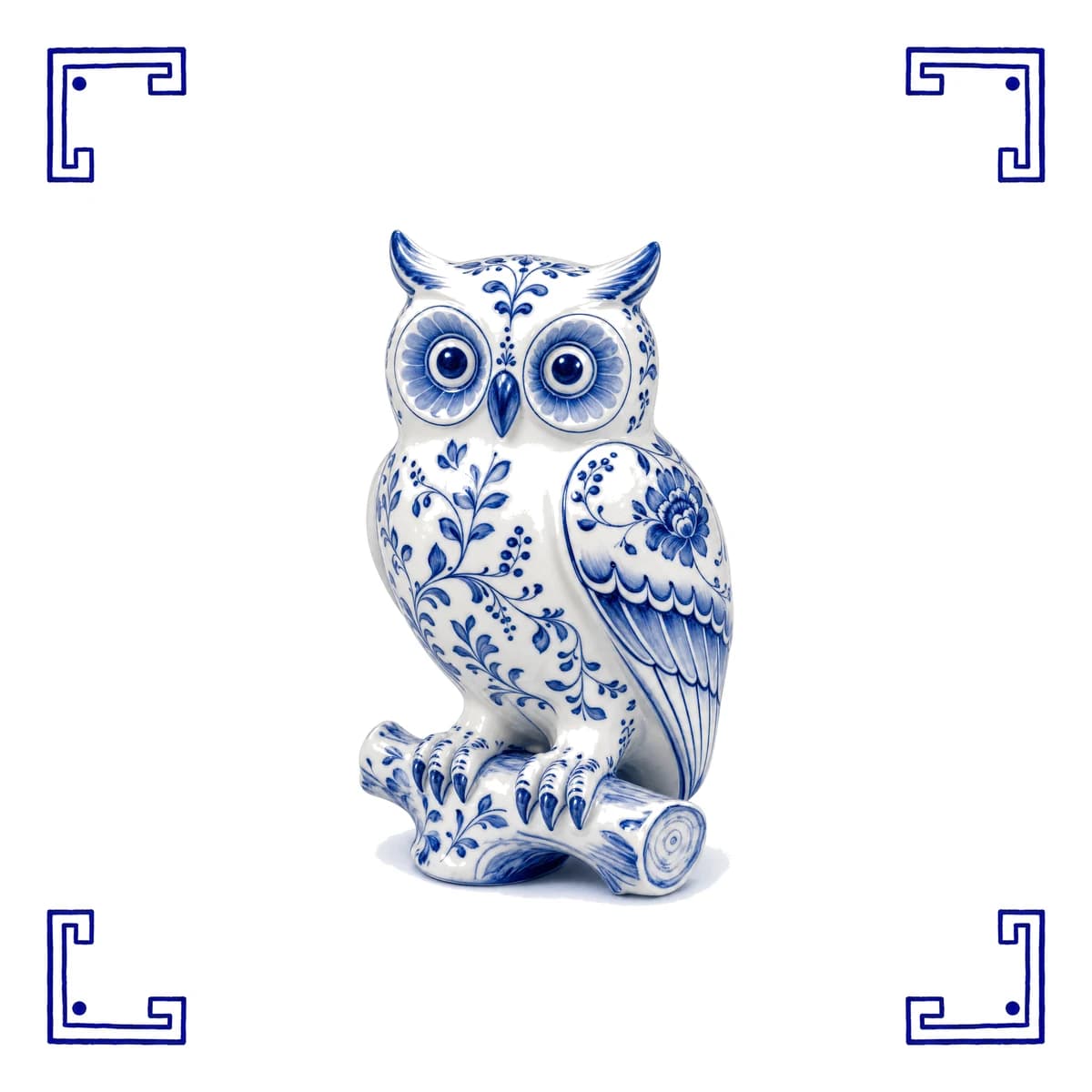 Hibou – carreau bleu de Delft