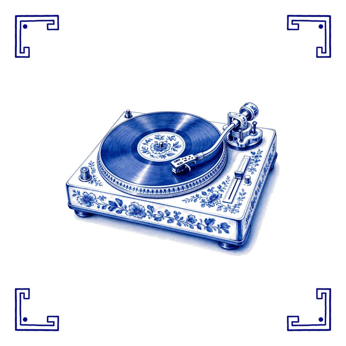 Platine vinyle – carreau bleu de Delft