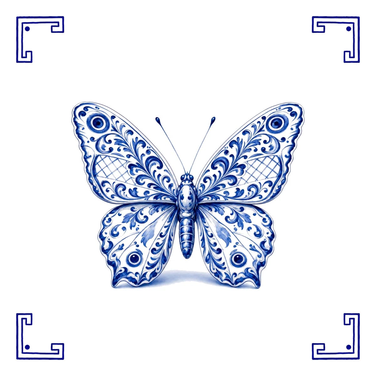 Papillon – carreau bleu de Delft