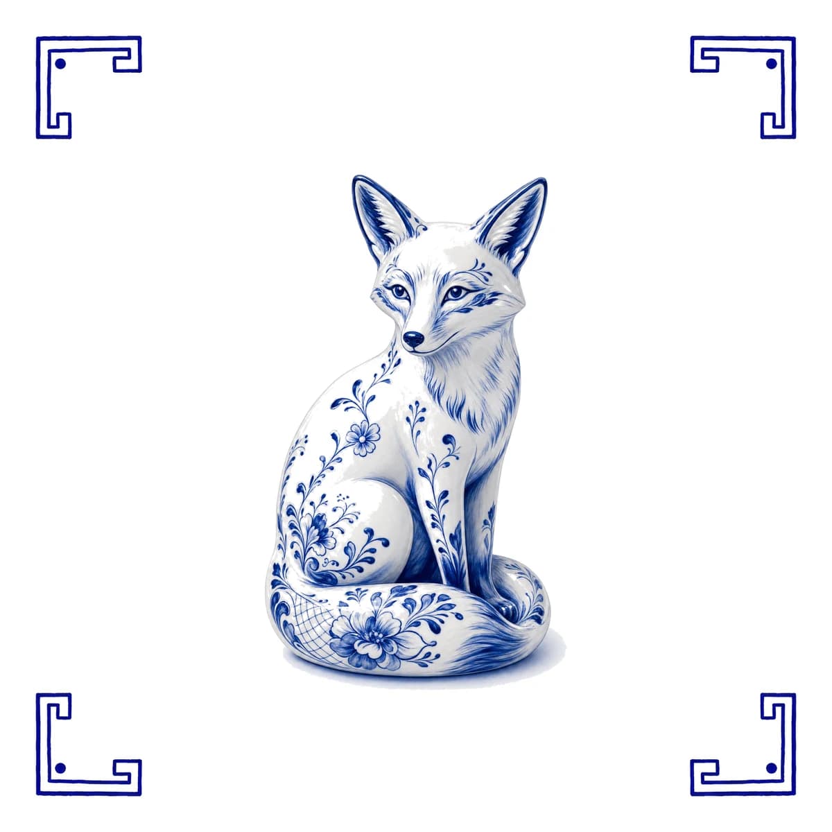Renard – carreau bleu de Delft