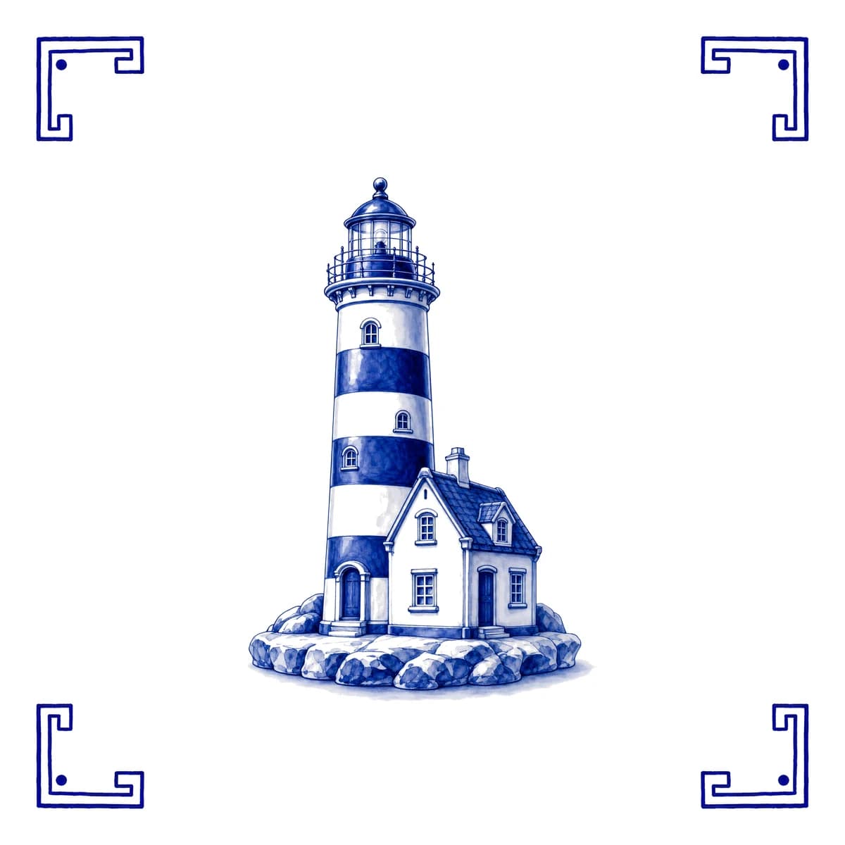 Phare – carreau bleu de Delft