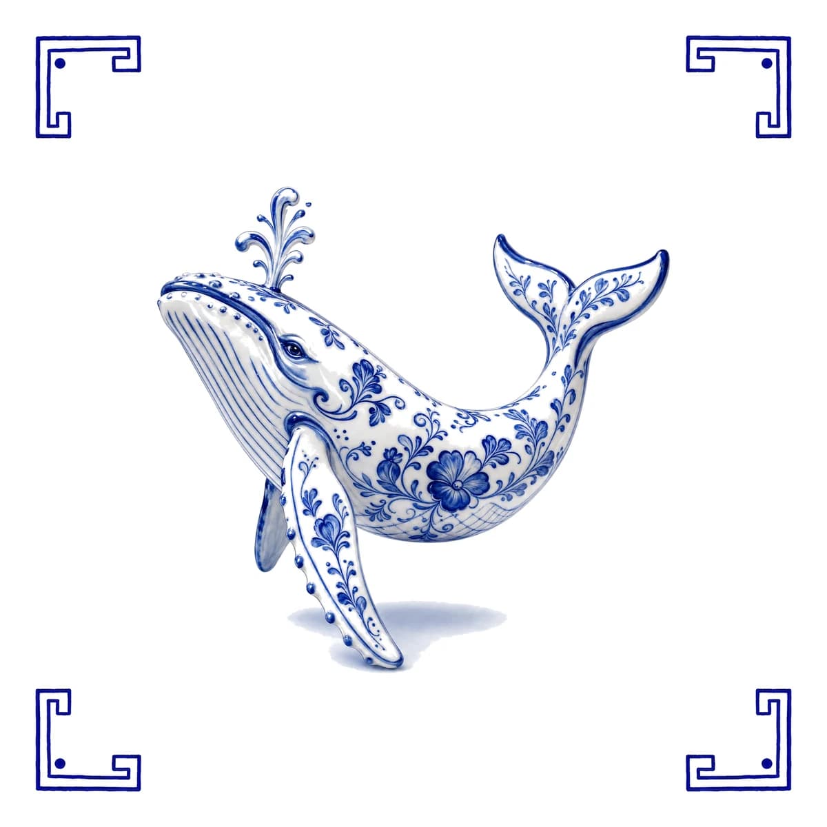 Baleine – carreau bleu de Delft