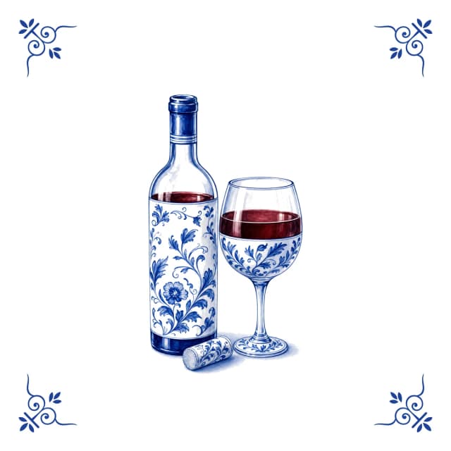 Vin, carreau bleu de Delft