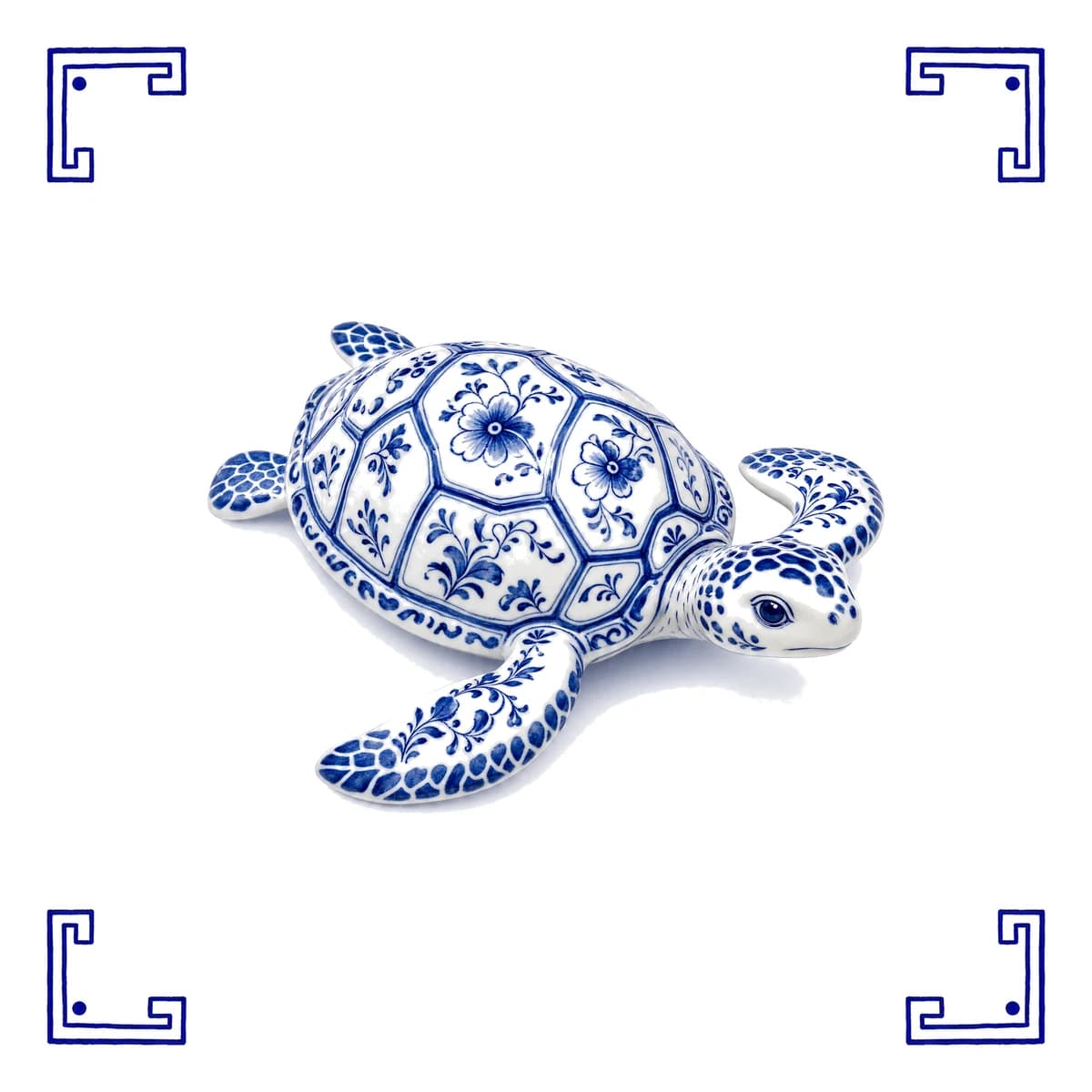 Tortue de mer – carreau bleu de Delft